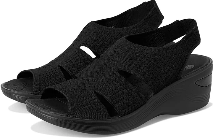 Bzees Double Up Women's Shoes Black Knit : 10 M