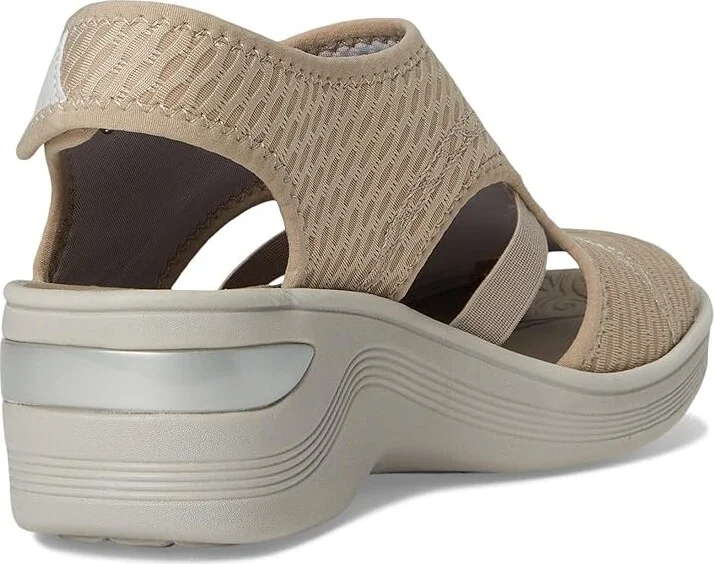 Bzees Dream Women's Sandals Beige Sheer Fishnet : 9.5 M, Textile - Image 5