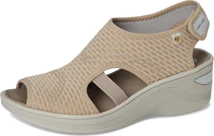 Bzees Dream Women's Sandals Beige Sheer Fishnet : 9.5 M, Textile - Image 6