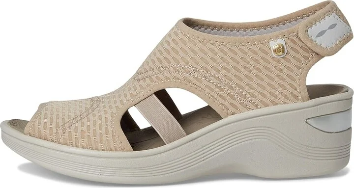 Bzees Dream Women's Sandals Beige Sheer Fishnet : 9.5 M, Textile - Image 7