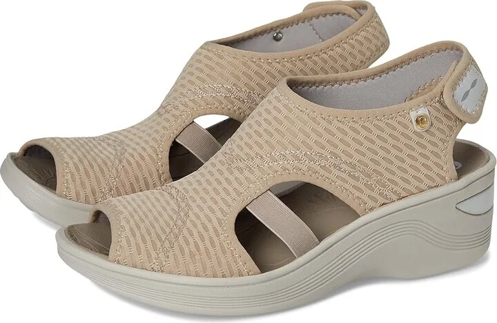 Bzees Dream Women's Sandals Beige Sheer Fishnet : 9.5 M, Textile