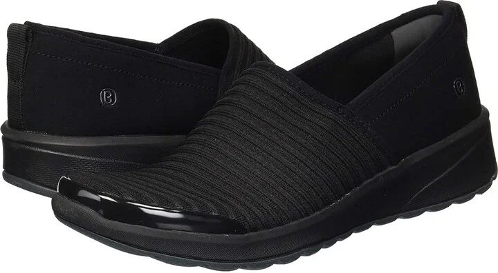 Bzees Glee Women's Shoes Black Ribbed Knit : 10 W, Textile