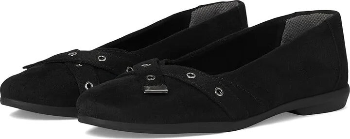 Bzees Kira Skimmers Women's Flat Shoes Black : 8 W, Polyester/Textile/Vinyl