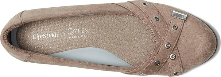 Bzees Kira Skimmers Women's Flat Shoes Latte : 9 M, Polyester/Textile/Vinyl - Image 2