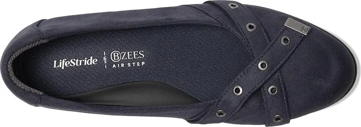 Bzees Kira Skimmers Women's Flat Shoes Navy Blazer : 8 M, Polyester/Textile/Vinyl - Image 2