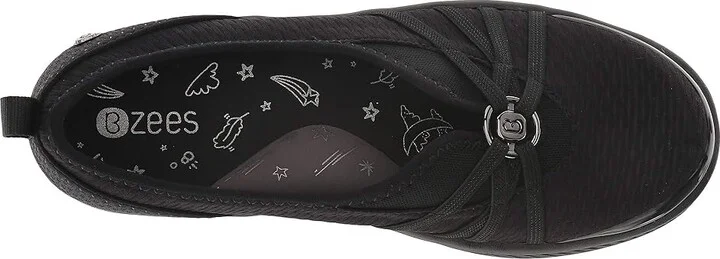 Bzees Niche Women's Slip on Shoes Black Mesh Fabric : 5 M, Textile - Image 3