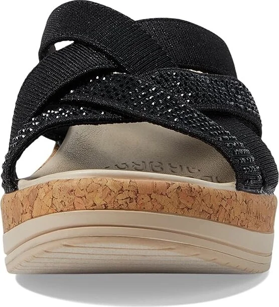 Bzees Reign Wedge Sandals Women's Sandals Black : 10 M, Textile - Image 2