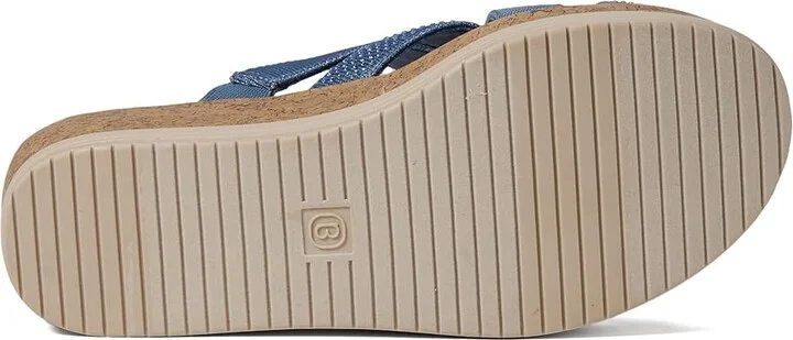 Bzees Reign Wedge Sandals Women's Sandals Blue : 9 M, Textile - Image 3