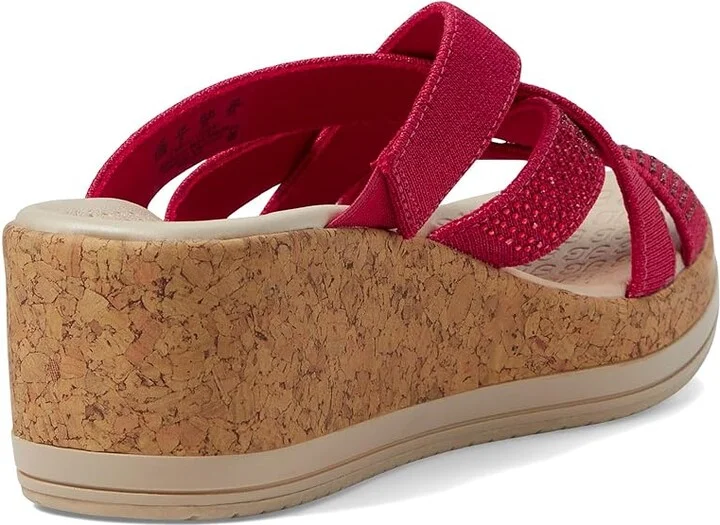 Bzees Reign Wedge Sandals Women's Sandals Magenta Pink : 6 M, Textile - Image 4