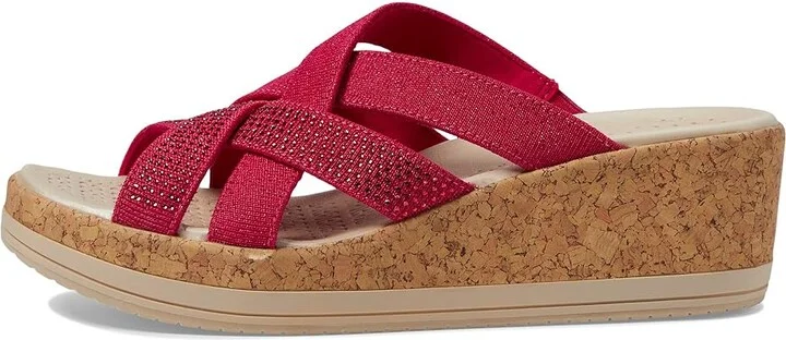 Bzees Reign Wedge Sandals Women's Sandals Magenta Pink : 6 M, Textile - Image 5