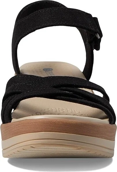 Bzees Rhythm Wedge Strappy Sandals Women's Sandals Black Fabric : 11 M, Synthetic - Image 2