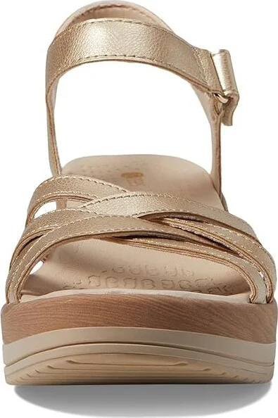 Bzees Rhythm Wedge Strappy Sandals Women's Sandals Metallic Gold : 9.5 M, Synthetic/Textile - Image 2