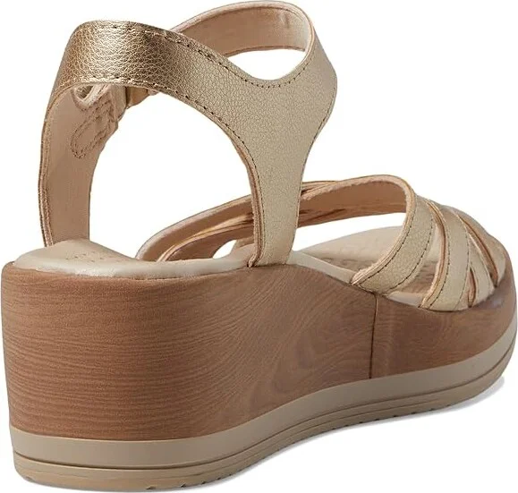 Bzees Rhythm Wedge Strappy Sandals Women's Sandals Metallic Gold : 9.5 M, Synthetic/Textile - Image 4