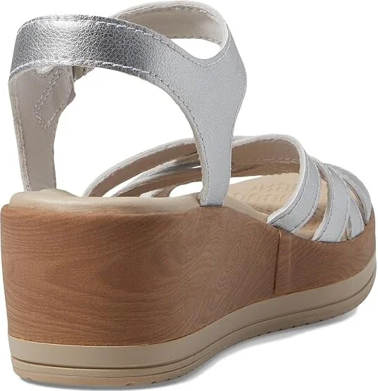 Bzees Rhythm Wedge Strappy Sandals Women's Sandals Metallic Silver : 9.5 M, Synthetic/Textile - Image 4