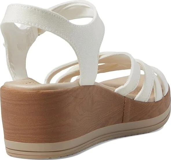 Bzees Rhythm Wedge Strappy Sandals Women's Sandals White Fabric : 9.5 M, Synthetic - Image 4