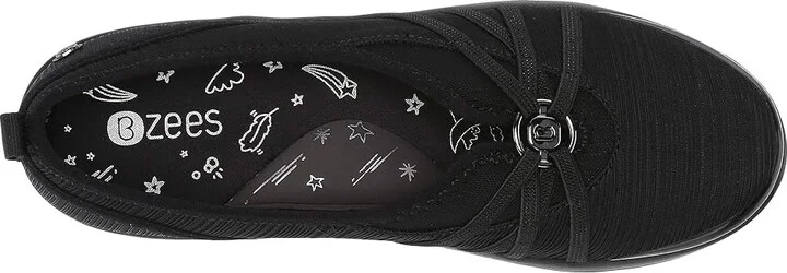 Bzees Rosie Women's Shoes Black Gradient Ribbed : 7 W, Textile - Image 3