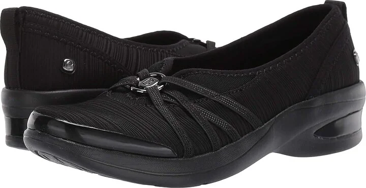 Bzees Rosie Women's Shoes Black Gradient Ribbed : 7 W, Textile