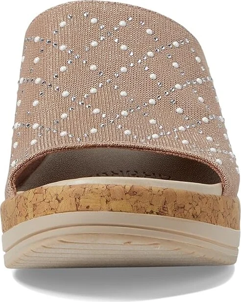 Bzees Royal Wedge Sandals Women's Sandals Biscotti Shimmer : 9.5 M, Textile - Image 2