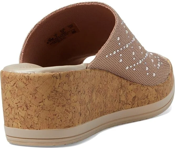 Bzees Royal Wedge Sandals Women's Sandals Biscotti Shimmer : 9.5 M, Textile - Image 4