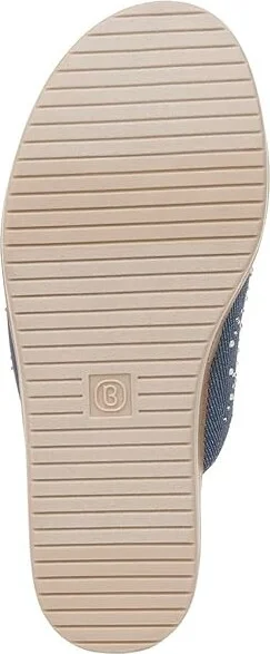Bzees Royal Wedge Sandals Women's Sandals Blue Shimmer : 9 M, Textile - Image 3