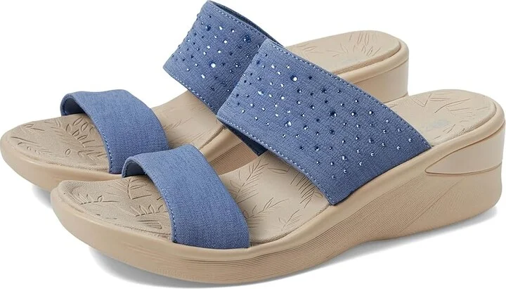 Bzees Sienna Bright Wedge Sandals Women's Sandals Blue : 11 M