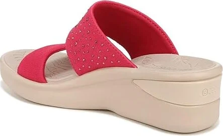 Bzees Sienna Bright Wedge Sandals Women's Sandals Magenta Pink : 8 M - Image 4