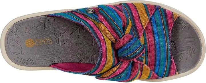 Bzees Smile Women's Shoes Raspberry Mimosa Vacation Stripe : 9.5 M, Textile - Image 3