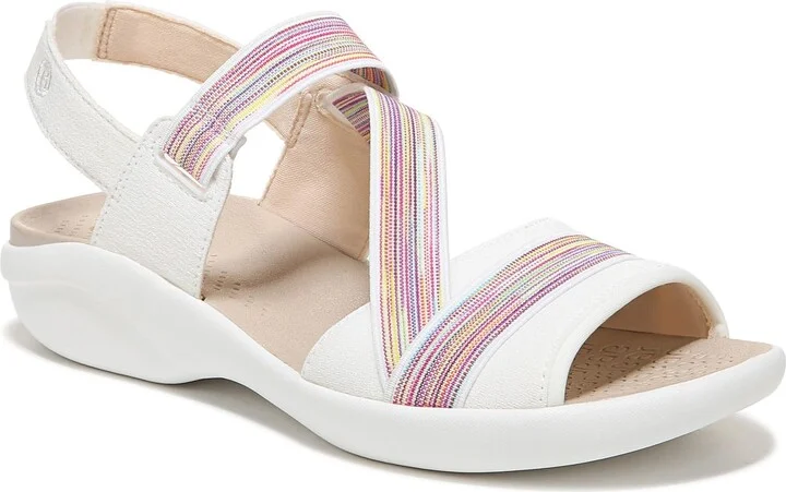 BZees Womens Chance Sandal Bright White/Rainbow 11 M