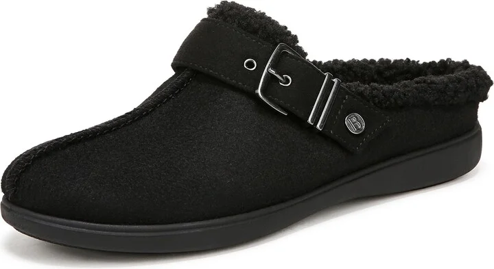 BZees Womens Eternity Mule Sneaker Black Fleece Fabric 10 W