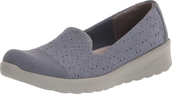 BZees Womens Galaxy Slip-On Folkstone Blue Eyelet 9 M