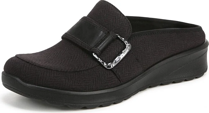 BZees Womens Galleria Slip On Comfort Mule Black 9 W
