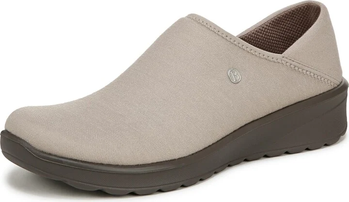 BZees Womens Getaway Slip On Simply Taupe Shimmer 9.5 W