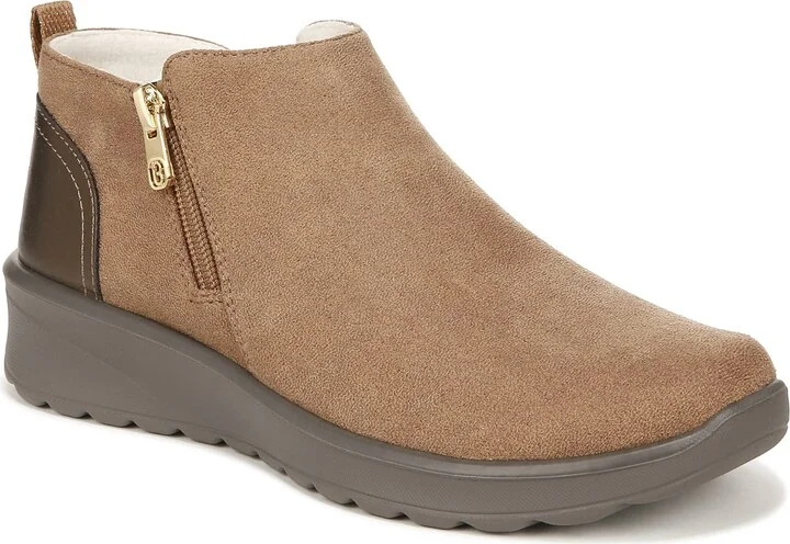 BZees Women's Greta Washable Comfort Ankle Boots Brown 9.5 W