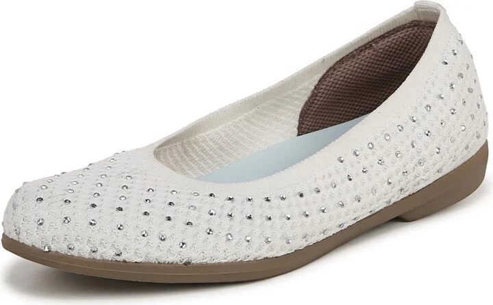 BZees Womens Kallie Ballet Flat White 9.5 M