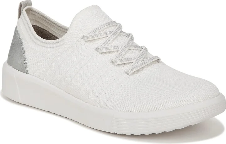 BZees Womens March On Machine Washable Comfort Slip On Sneaker White Fabric 6.5 M
