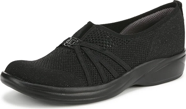 BZees Womens Niche Knit Loafer Black 8 M