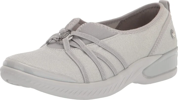 BZees Womens Niche Slip-On Silver Shimmer 6.5 M