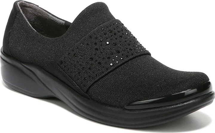 BZees Womens Pizazz Slip-On Black Sparkle 6.5 M
