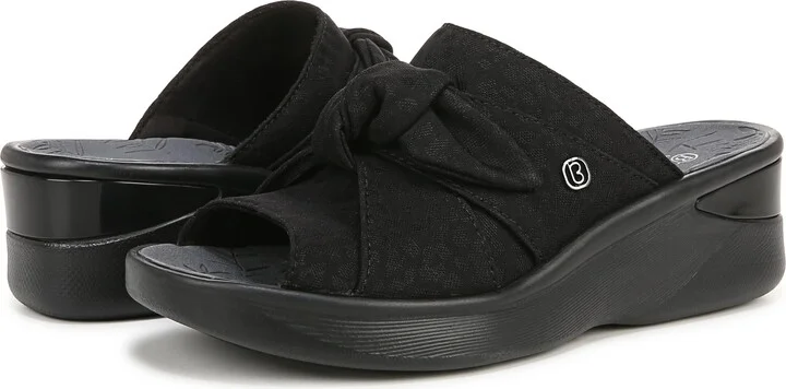 BZees Womens Smile Black Slingbacks 5 M