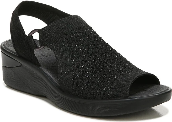 BZees Womens Star Bright Slingback Wedge Sandal
