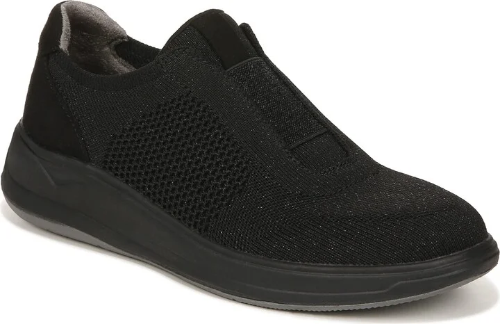 BZees Women's Trophy Slip On Washable Comfort Sneaker Black 8.5 M