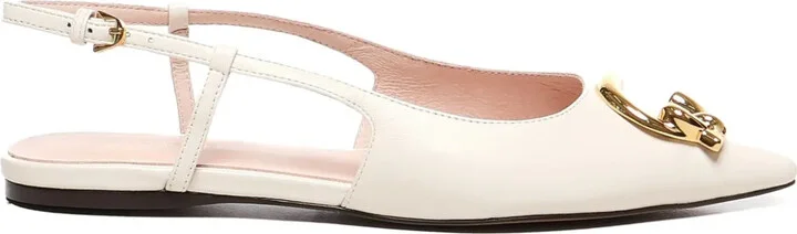 C-me logo-detail slingback flat pumps