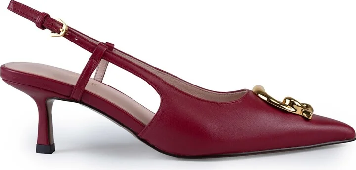 C-me Smooth Slingback Shoes In Leather