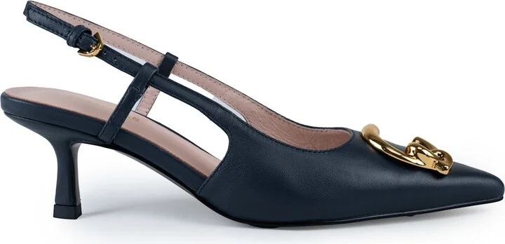 C-me Smooth Slingback Shoes In Leather