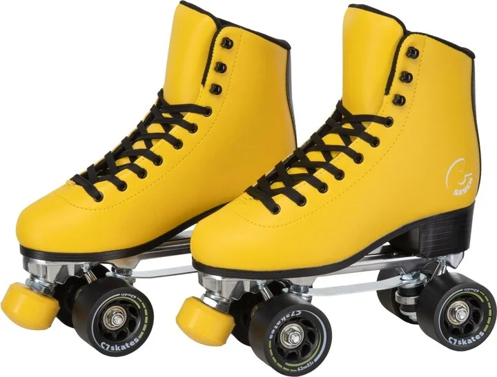 C7skates Dark Magic Quad Roller Skates (Queen Bee, Women's 8 / Men's 7)