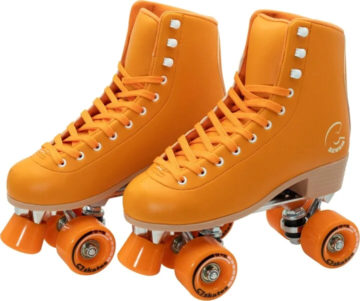 C7skates Forget Me Not Quad Roller Skates (Carrot Orange, Men's 5)