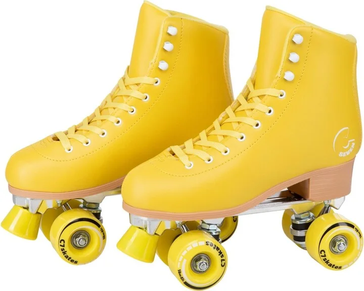 C7skates Forget Me Not Quad Roller Skates (Lemonpop, Men's 10)