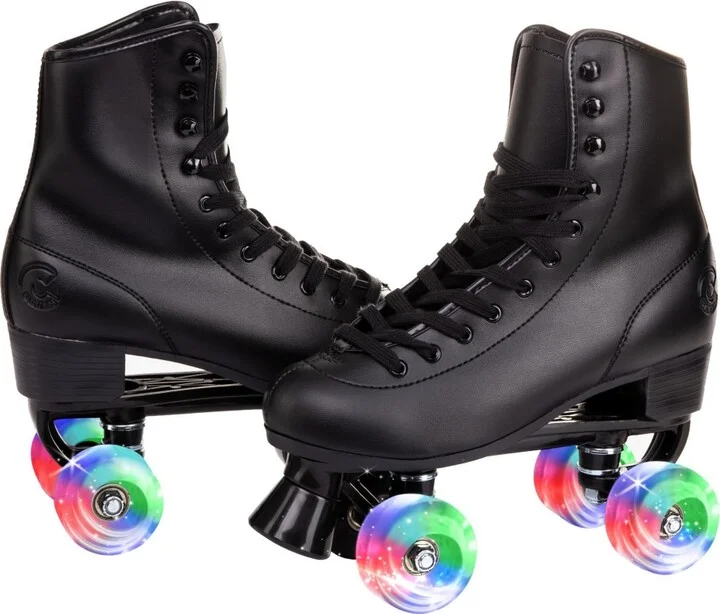 C7skates Vixen Quad Roller Skates (Black w Led, Women's 6 / Youth 5 / Men's 5) - Image 2