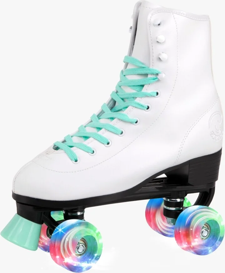 C7skates Vixen Quad Roller Skates (Peppermint w Led, Men's 5)