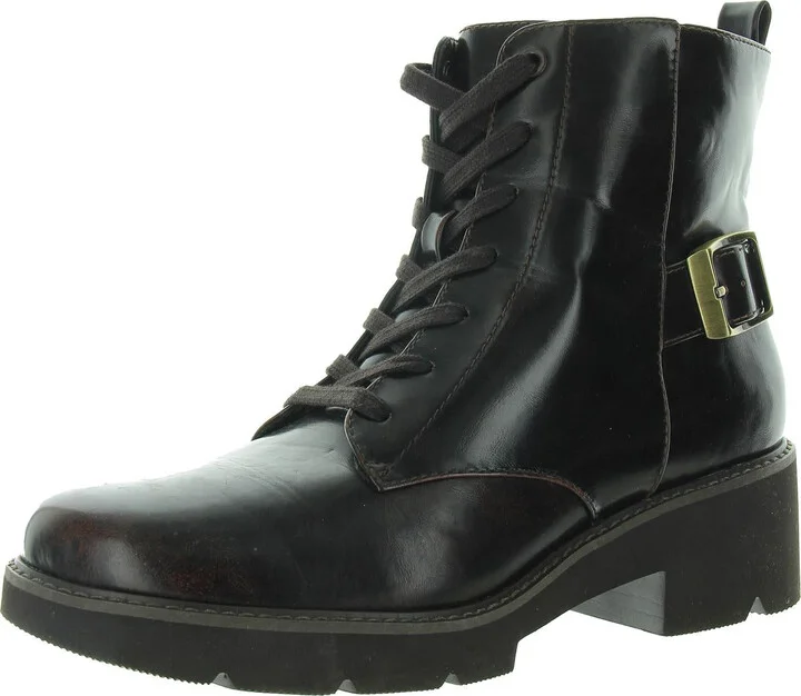 Cabaret Bootie Womens Lace-Up Faux Leather Combat & Lace-Up Boots